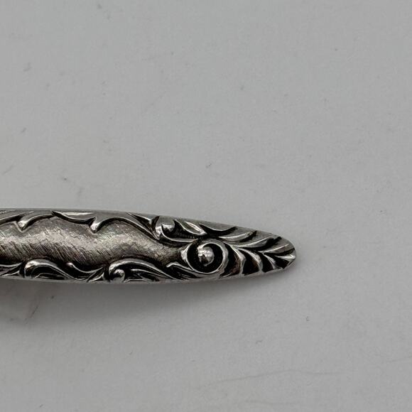 Sarah Coventry Tie Clip One Size Silver Tone Vintage Engraved Western Scroll MCM - Picture 4 of 7